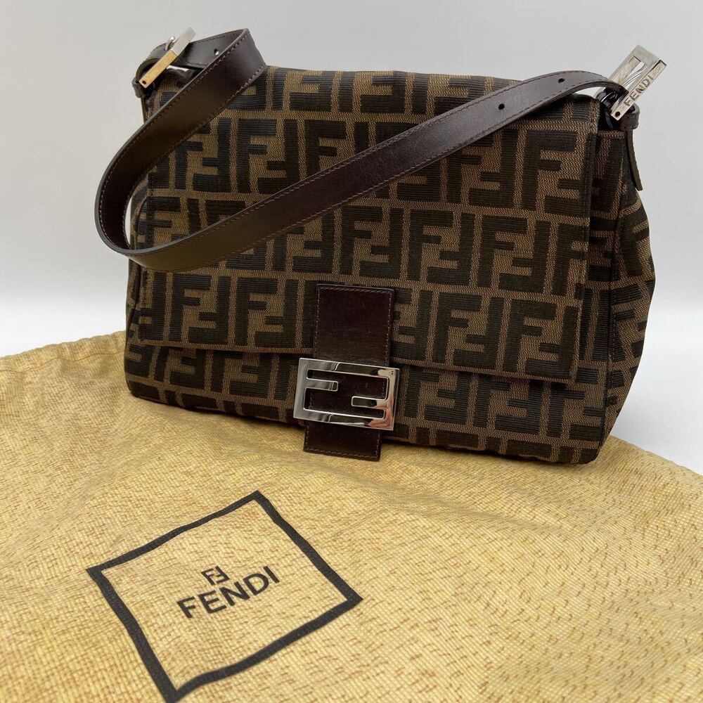 Fendi Mamma Bucket Zucca Hobo Bag Canvas Handbag